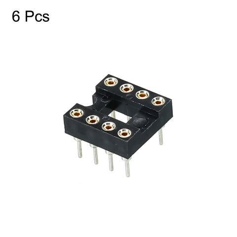 Dip IC Socket Adapter Round Pin 8P 2.54mm Pitch IC Socket For PCB Board Chips Six Pack