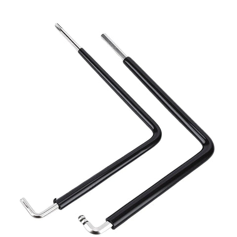Premium Window Adjustment Tool Kit Featuring 4mm Hex Ball End And Star Key Wrench Designed For Professional Hardware Repair And Installation Using Durable 59CrV4 Steel Made Easy For DIY Pros And Handy Folks Fixing Sash Windows Fast, two black L-shaped tools