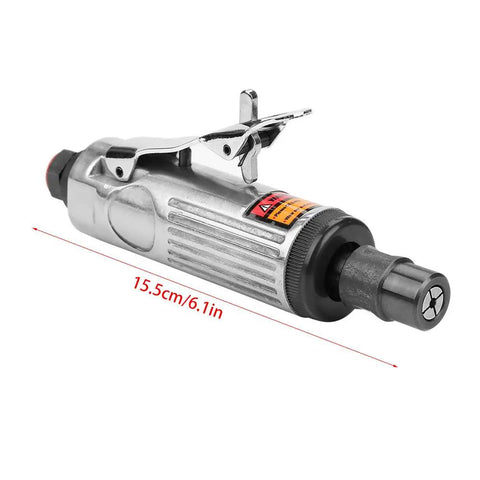 1/4 Inch Pneumatic Die Grinder Delivers Blazing 22000 Rpm Air Power Through An Ergonomic Angle Handle with 15.5 cm size.