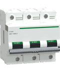 Heavy Duty Miniature Circuit Breaker 3 Pole 100 Amp D Curve Rock Solid Industrial Electrical Protector Pro C120H, front view