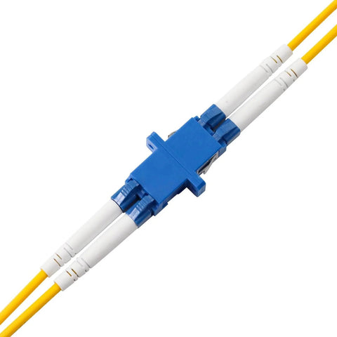 50 Pack LC Duplex Singlemode Fiber Optic Coupler Adapter Set For Hooking Up Two LC Patch Cords With High Reliability Ceramic Tube Design