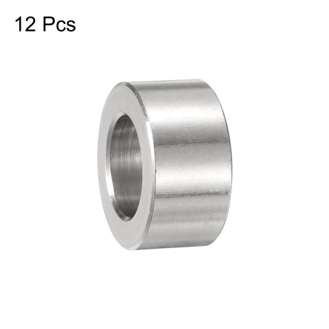 12Pc Tough As Nails Stainless Steel Spacers 12Mm Bore 20Mm OD 10Mm Long Built Like A Tank Killer metal sleeve showing smooth surface.