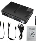 Premium Adjustable DC Ups Battery Backup For Home Routers Modems And Security Cameras With Smart Chip Management and accessories.