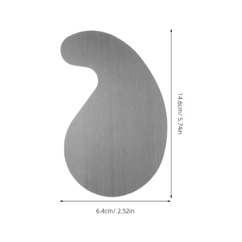 Multi shaped steel card scraper, 6.4cm x 14.6cm, for woodworking and cabinet fixes, quality tool with comfy grip.