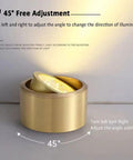 8 Pack Brass Trim Retrofit LED Recessed Lighting Tough As Nails Copper Housing Directional Eyeball Downlights Triple Switch 3000K To 6500K showing adjustable angle design.