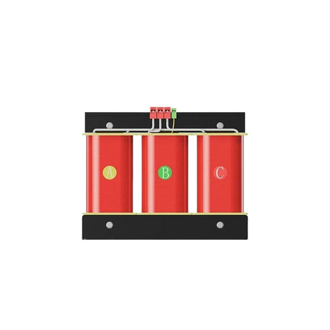 Bulletproof 10KVA Three Phase Dry Type Isolation Transformer Step Up Down Voltage Converter 415V 400V 380V To 220V 50Hz 60Hz viewed from above with three red coils.