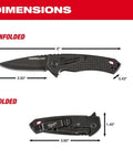 Dead Simple Pocket Knife With Smooth Slide Action And Heavy Duty Plastic Guard Compact dimensions, unfolded 6x2.5 inches, folded 3.6x1.45 inches.