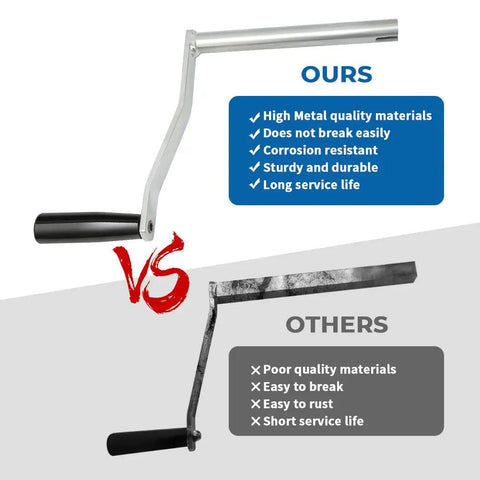 Comparison of Crank Handle For Coleman Fleetwood Pop Up Camper With Rotatable Plastic Grip Durable Iron Construction Replacement Tool against inferior competitor.