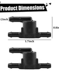 Dimensions of 2-Pack Front Windshield Wiper Washer Check Valve Replacement Kit, Premium Nylon Windscreen Jet Nozzle Valve