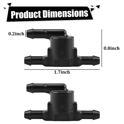 Dimensions of 2-Pack Front Windshield Wiper Washer Check Valve Replacement Kit, Premium Nylon Windscreen Jet Nozzle Valve
