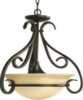 Three Light Foyer Pendant From Torino Collection In Forged Bronze Indoor Ceiling Light Fixture Dope Modern Rustic Vibe Model P3843-77