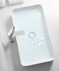 Killer Finish White Ceramic Vessel Sink For Modern Bathrooms Boosts The Vibe On Any Freestanding Vanity Arrives With Full Faucet And Drain Assembly Smooth Glazed Surface Resists Bacteria And Cleans Up Easy Daily with water and modern faucet.