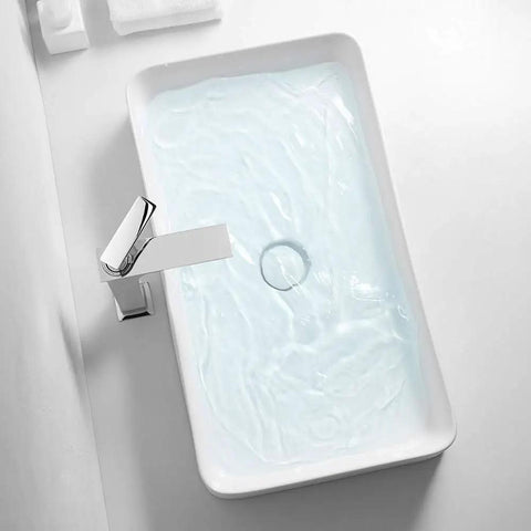 Killer Finish White Ceramic Vessel Sink For Modern Bathrooms Boosts The Vibe On Any Freestanding Vanity Arrives With Full Faucet And Drain Assembly Smooth Glazed Surface Resists Bacteria And Cleans Up Easy Daily with water and modern faucet.