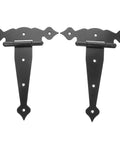T Shaped Iron Door Hinges 8 Inch Black Painted Built To Last Heavy Duty Gate Hinges Replacement For Home Doors Two Pieces