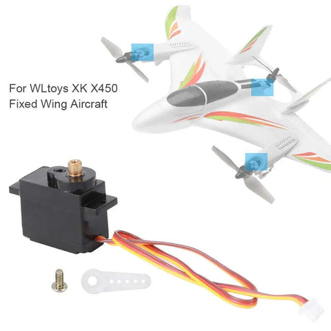 Built Tough Heavy Duty Front Motor Drive Servo Game Changer For XK X450 RC Fixed Wing Aircraft Metal Gears with wiring and mount