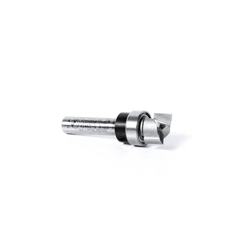 Carbide Tipped Flush Trim Plunge Router Bit With Ball Bearing Pilot For Template Routing One Half Inch Diameter One Quarter Inch Cutting Height