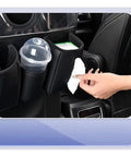 Tesla Cybertruck Rear Seat Back Organizer With Roomy Multi Pouches Heavy Duty Pu Leather Auto Storage Keeper with cup and tissue holder.