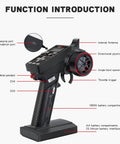 Product diagram of CT6A 6 Channel 2.4GHz RC Transmitter And Receiver Kit showing features like antenna and joystick