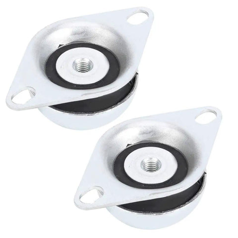 Heavy Duty Bell Shaped Shock Damper Mount For Car Generators Plus M10 Thread Vulcanized Rubber Buffer With Hella Tough Durability For A Smoother Ride Experience Two Piece Kit displayed in a close-up view.