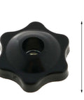 Six Pack 1/4 Inch Nylon Hex Head Thru Knobs For Clamping Jigs And Fixtures, Durable Black Nylon With Stainless Steel, side view