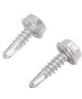 Go To Self Drilling Hex Washer Screws Kit 4.8x16mm And 4.8x19mm, 100 Pieces Stainless Steel Fasteners For Home And Office Repairs