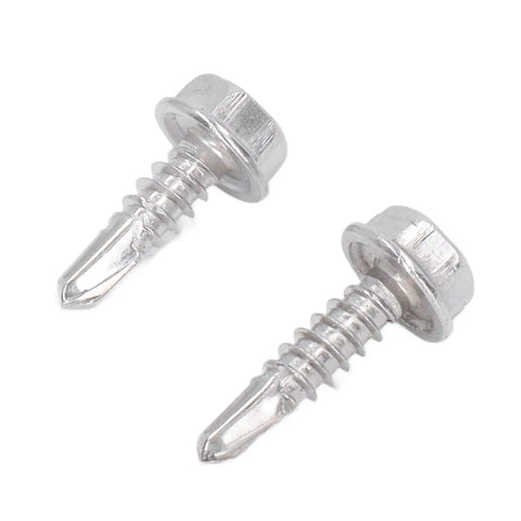 Go To Self Drilling Hex Washer Screws Kit 4.8x16mm And 4.8x19mm, 100 Pieces Stainless Steel Fasteners For Home And Office Repairs