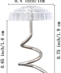 Heavy Twist Anchors For Bedskirts And Slipcovers with a clear plastic top, 0.4 inch wide, steel shaft design for secure bedding.