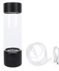 Portable Hydrogen Water Bottle Generator With 1400ppb Hydrogen Rich Water, 16oz Glass Cup, SPE Electrolysis Technology, USB cable