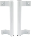 Two Pack 8 Inch Aluminum Sliding Door Handles For Glass Doors White Includes Four Mounting Screws Fits Six And Five Eighths Inch Mounting Holes