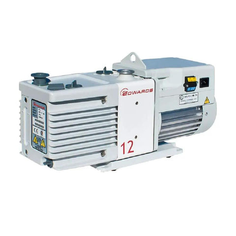 12 RV12 Rotary Vane Dual Stage Mechanical Vacuum Pump with mode selector and two position gas ballast, side view