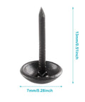 200 Piece Bulk Of Sleek Black Metal Upholstery Tacks And Antique Thumb Nails Heavy Duty Furniture Hardware With A No Sweat Setup Straight Quality Goods To Level Up Your Couch Reupholstering DIY Projects, 7mm wide, 13mm tall.