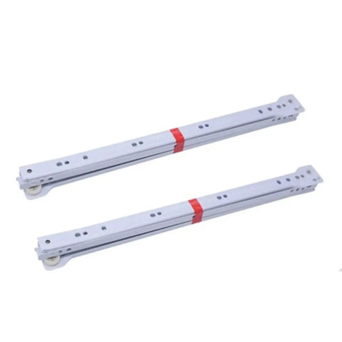 One Piece Iron And Nylon Wheel Drawer Slide With Steel Track Rail for cabinets, dressers, vanities, outdoor furniture, 42mm wide