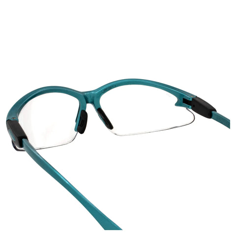 Cougar Womens Lab Safety Glasses with Turquoise Frames and Clear Lenses, Shatterproof Polycarbonate Lenses Meet Z87.1 ANSI Standards