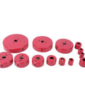 Ultimate 16-Piece Hole Saw Kit Made From Heavy Red Steel For Cutting Wood PVC Pipe And Plastic Boards Perfect For Pro Work Or Serious DIY Home Projects To Make Any Cut Look Totally Rad And Professional, assorted sizes