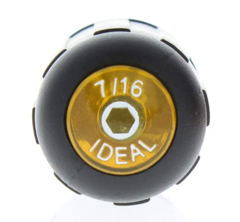 Close-up of 7/16-in nut driver tip from Insulated Nut Driver Set Seven Piece Workhorse With Four Inch Shafts And Orange Cushioned Grips