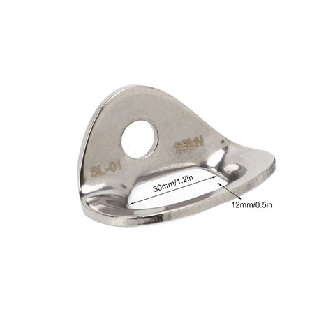 Heavy Duty 316 Stainless Steel Bolt Hanger for weather resistant outdoor rigging, with measurements shown.