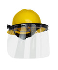 Full Brim Hard Hat With Adjustable Visor And Face Shield Made In USA ANSI Z87 1 20 OSHA Compliant 4 Point Ratchet Suspension