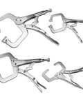 Beefy Heavy Duty 4 Piece Locking C Clamp Set With Swivel And Fixed Pads 6 Inch 9 Inch And 11 Inch Welding Clamps High Carbon Steel
