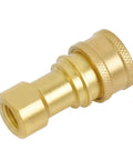 Brass 1/4 in NPTF hydraulic nipple adapter with knurled end, high-pressure fittings; Parker 60 Series compatible
