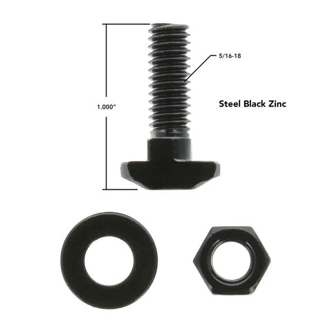 Drop In T Slot Hammer Head Stud Bolt With 5/16-18 Thread, 1 Inch Length, Includes Hex Nut And Washer