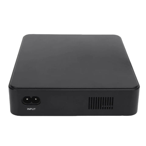 Mini Ups Battery Backup With 10400mAh Capacity for Routers Modems and Security Cameras, top view showcasing input port.