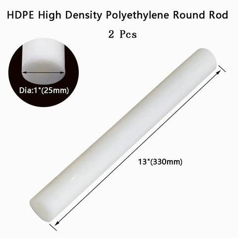 2 Pieces HDPE Round Rod 1 Inch Diameter 13 Inch Length White Plastic Round Rod For Mechanical Processing And DIY Projects