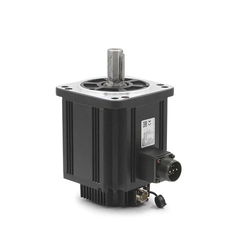 Rugged 1.5 Kw AC Servo Motor Package With Snappy Drive Controller And Ten Meter Wiring Harness For Heavy Duty Radiator Cooling Fan Jobs side view of black servo motor with connector