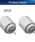 Dual Pack DC Motors 1.5-6V 5000-20000 RPM Micro Motors With Round Shafts For RC Boats Planes Drones Toys And DIY Hobby Projects Dope High Speed Power For Tiny Builds, shown with metal body and round shafts