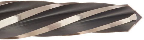 Close-up of Brute Platinum Car Maintenance Reamer SA80 1-1/4 Inch High Speed Steel HSS Workhorse showing cutting edges and left-hand helix.