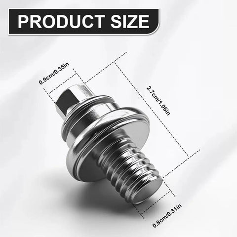 Tough As Nails Oem Style Car Battery Terminal Bolts 3/8 16 Thread with dimensions 2.7cm long and 0.9cm wide.