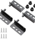 Beefy Heavy Duty Concealed Shaft Pivot Hinge Set for Wood Doors Cabinets and Furniture with Bushing Black Iron 4 Pcs