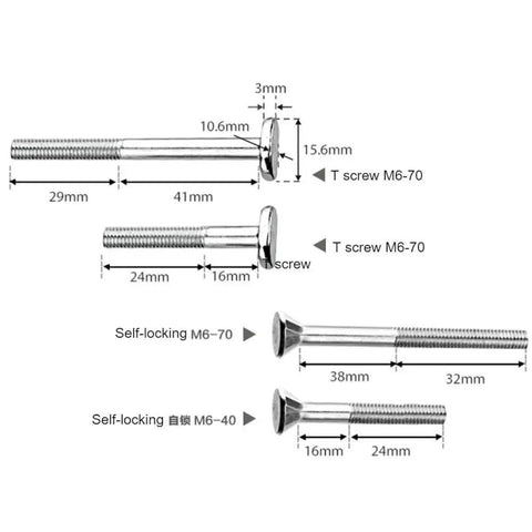 Solid Double Feather Board Extension Kit 6.3 Inch For Miter Gauge Slots Router Tables And Table Saws Locks Stock Down Tight To Defeat Kickback And Deliver Flawless Milling Runs All Day, featuring various screws dimensions.