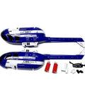 Blue Fuselage Replacement For RC Era C186 Helicopter And BO105 Style Copter Plug And Play Spare Part with accessories.