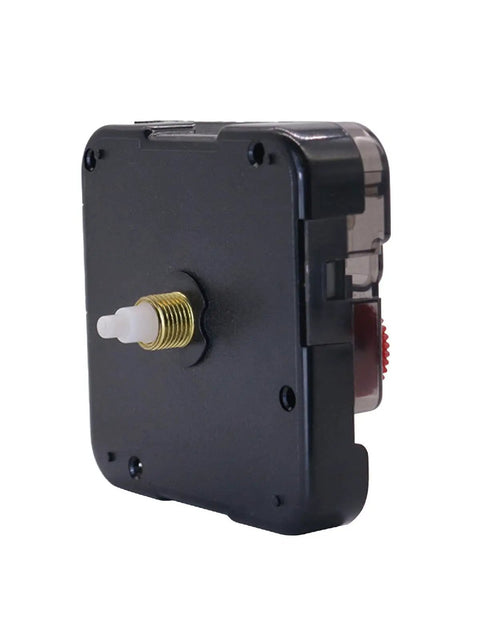 Angled view of 12888 Quartz Clock Movement Replacement Kit With No Fuss Easy Install And Swing Mute, black and gold 56x56.7x16mm tool.